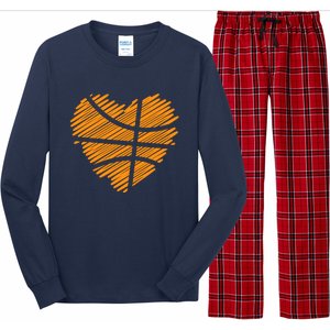 Valentine Basketball Heart Basketball Long Sleeve Pajama Set