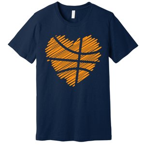 Valentine Basketball Heart Basketball Premium T-Shirt