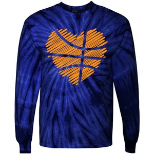 Valentine Basketball Heart Basketball Tie-Dye Long Sleeve Shirt