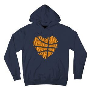 Valentine Basketball Heart Basketball Tall Hoodie