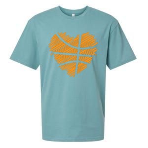 Valentine Basketball Heart Basketball Sueded Cloud Jersey T-Shirt