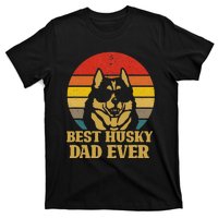 Vintage Best Husky Dad Ever Gift For Dog Lover T-Shirt