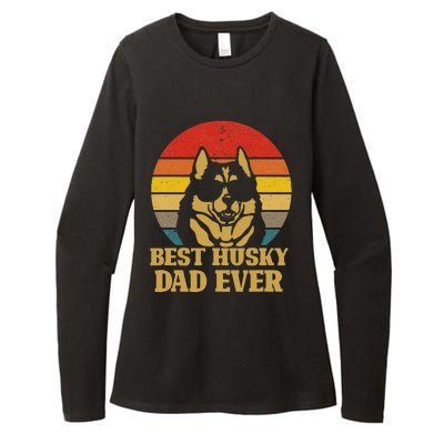 Vintage Best Husky Dad Ever Gift For Dog Lover Womens CVC Long Sleeve Shirt