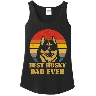 Vintage Best Husky Dad Ever Gift For Dog Lover Ladies Essential Tank