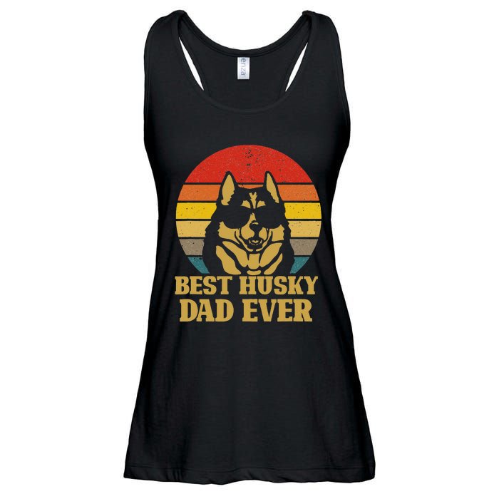 Vintage Best Husky Dad Ever Gift For Dog Lover Ladies Essential Flowy Tank