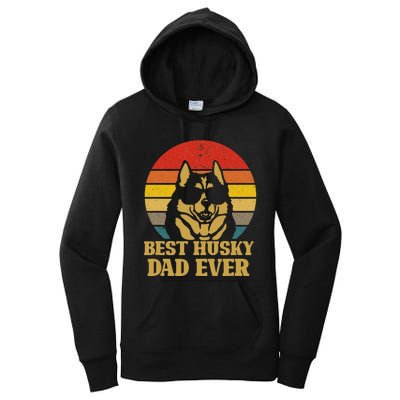 Vintage Best Husky Dad Ever Gift For Dog Lover Women's Pullover Hoodie