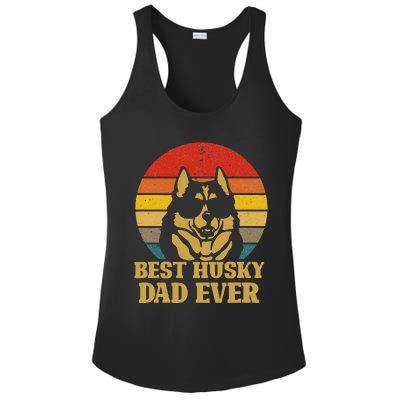 Vintage Best Husky Dad Ever Gift For Dog Lover Ladies PosiCharge Competitor Racerback Tank