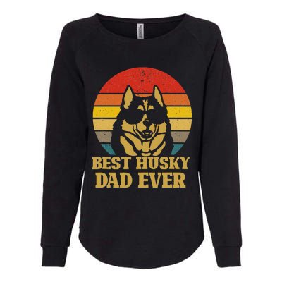 Vintage Best Husky Dad Ever Gift For Dog Lover Womens California Wash Sweatshirt