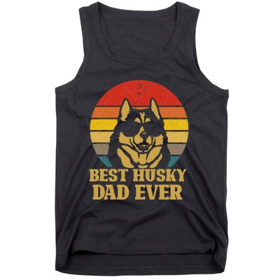 Vintage Best Husky Dad Ever Gift For Dog Lover Tank Top