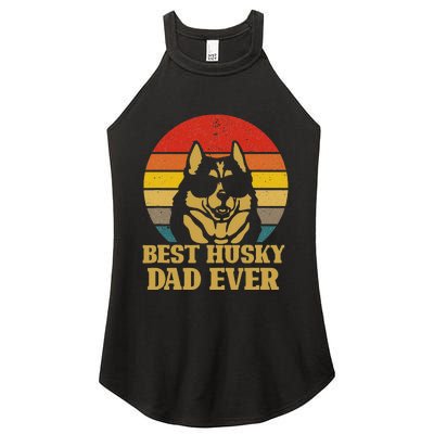 Vintage Best Husky Dad Ever Gift For Dog Lover Women's Perfect Tri Rocker Tank