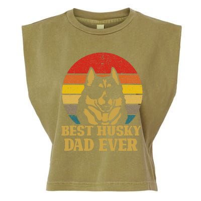 Vintage Best Husky Dad Ever Gift For Dog Lover Garment-Dyed Women's Muscle Tee