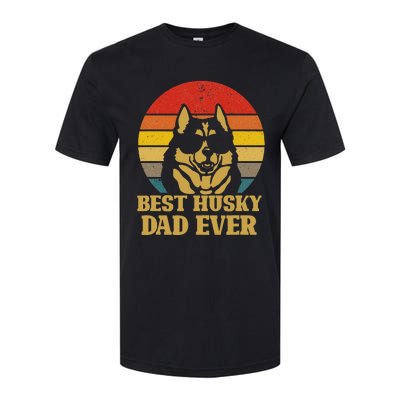 Vintage Best Husky Dad Ever Gift For Dog Lover Softstyle CVC T-Shirt