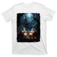 Vintage Boo Halloween Camping Reading Teacher Books Ghost T-Shirt