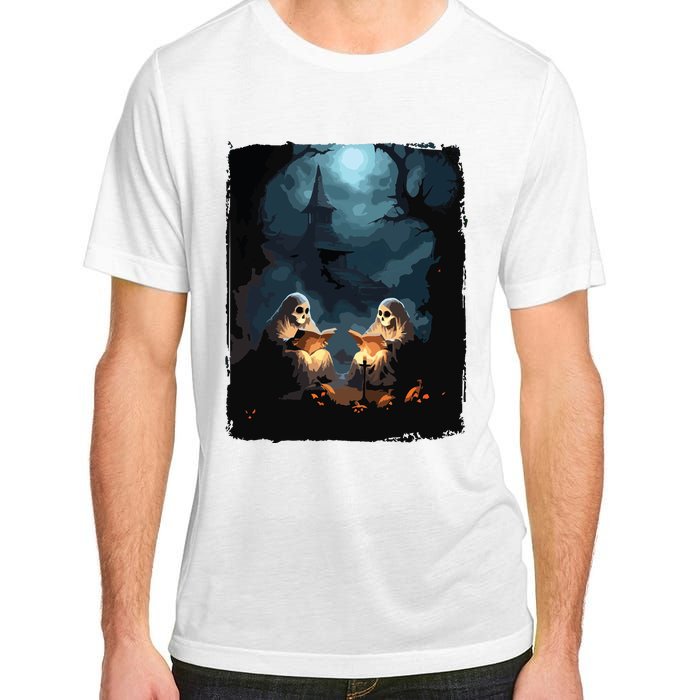 Vintage Boo Halloween Camping Reading Teacher Books Ghost Adult ChromaSoft Performance T-Shirt