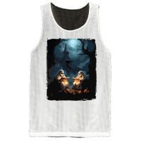 Vintage Boo Halloween Camping Reading Teacher Books Ghost Mesh Reversible Basketball Jersey Tank