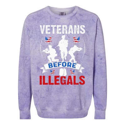 Veterans Before Illegal 4th Of July USA Soldier American Colorblast Crewneck Sweatshirt