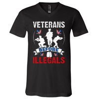 Veterans Before Illegal 4th Of July USA Soldier American V-Neck T-Shirt