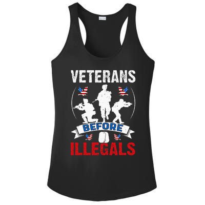 Veterans Before Illegal 4th Of July USA Soldier American Ladies PosiCharge Competitor Racerback Tank