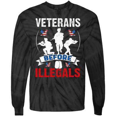 Veterans Before Illegal 4th Of July USA Soldier American Tie-Dye Long Sleeve Shirt