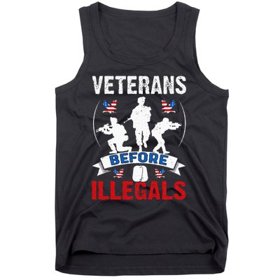 Veterans Before Illegal 4th Of July USA Soldier American Tank Top