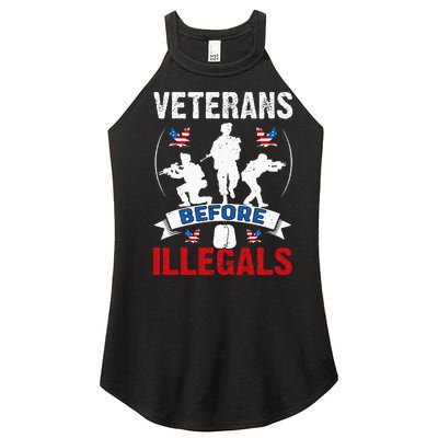 Veterans Before Illegal 4th Of July USA Soldier American Women's Perfect Tri Rocker Tank