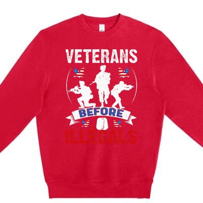 Veterans Before Illegal 4th Of July USA Soldier American Premium Crewneck Sweatshirt