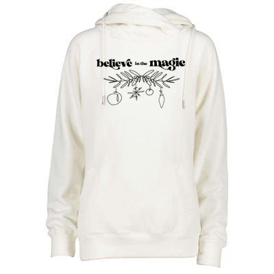 Vintage Believe In The Magic Christmas Holiday Outfit Gift Womens Funnel Neck Pullover Hood