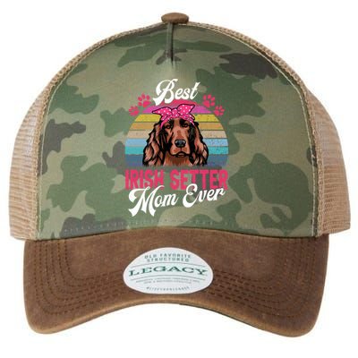 Vintage Best Irish Setter Mom Ever Gift Legacy Tie Dye Trucker Hat