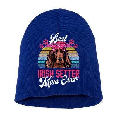 Vintage Best Irish Setter Mom Ever Gift Short Acrylic Beanie