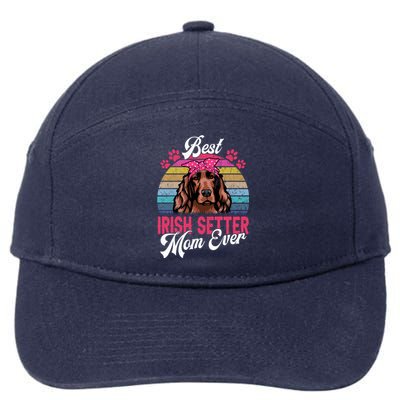 Vintage Best Irish Setter Mom Ever Gift 7-Panel Snapback Hat