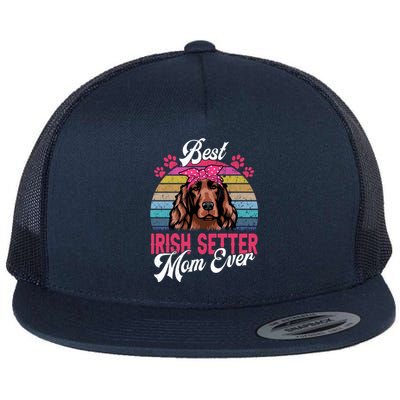 Vintage Best Irish Setter Mom Ever Gift Flat Bill Trucker Hat