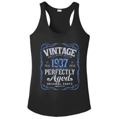 Vintage Born In 1937 Classic Birthday Ladies PosiCharge Competitor Racerback Tank