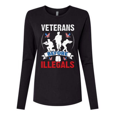 Veterans Before Illegal 4th Of July USA Soldier American Womens Cotton Relaxed Long Sleeve T-Shirt