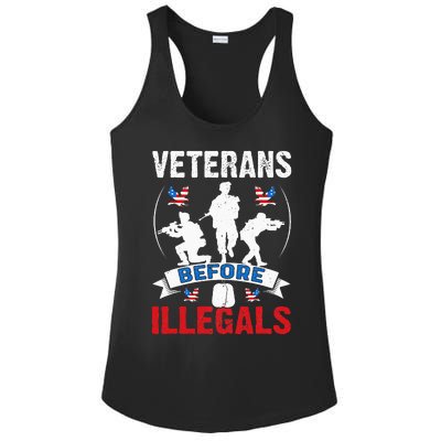 Veterans Before Illegal 4th Of July USA Soldier American Ladies PosiCharge Competitor Racerback Tank