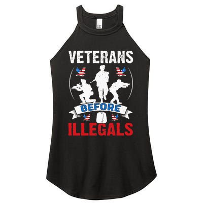 Veterans Before Illegal 4th Of July USA Soldier American Women's Perfect Tri Rocker Tank