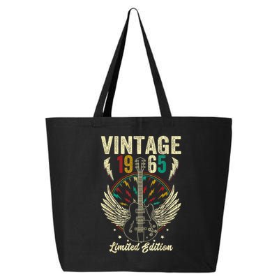 Vintage Born In 1965 60th Birthday 60 Years Old Guitar 25L Jumbo Tote