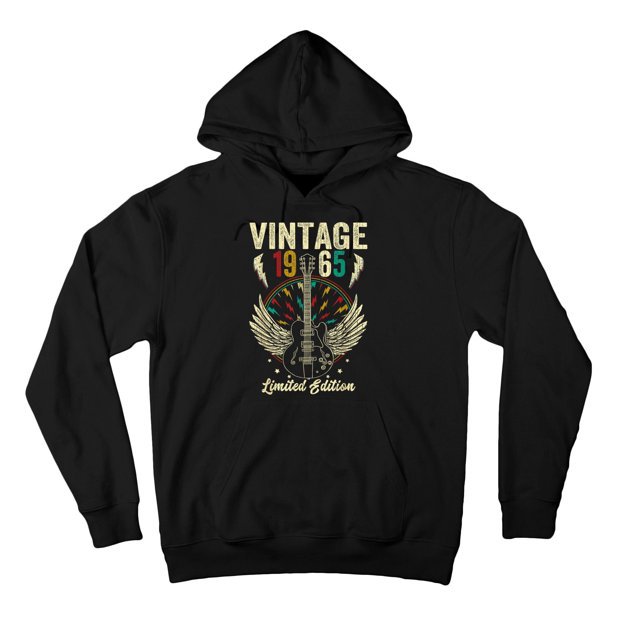 Vintage Born In 1965 60th Birthday 60 Years Old Guitar Tall Hoodie