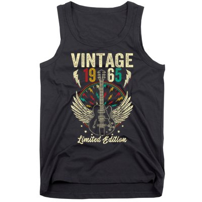 Vintage Born In 1965 60th Birthday 60 Years Old Guitar Tank Top