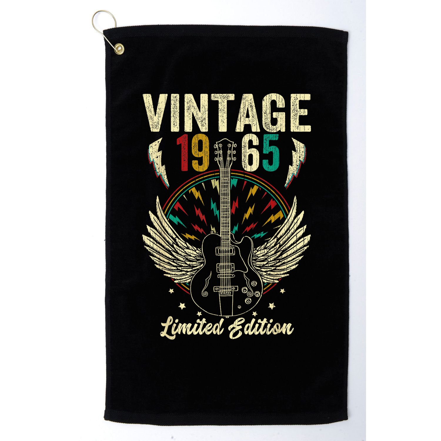 Vintage Born In 1965 60th Birthday 60 Years Old Guitar Golf Towel