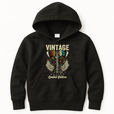 Vintage Born In 1965 60th Birthday 60 Years Old Guitar Kids Hoodie