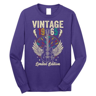 Vintage Born In 1965 60th Birthday 60 Years Old Guitar Long Sleeve Shirt