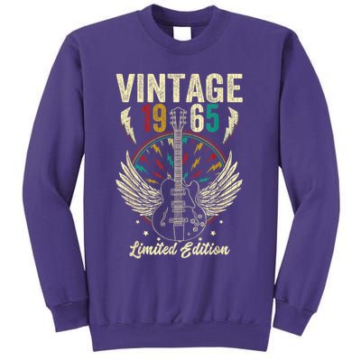 Vintage Born In 1965 60th Birthday 60 Years Old Guitar Sweatshirt