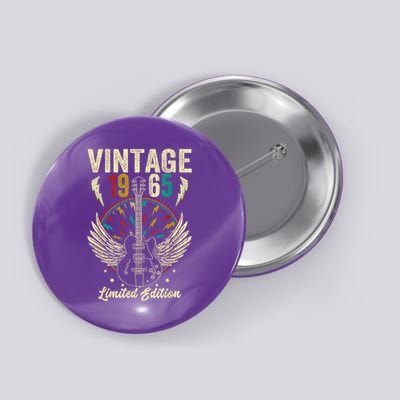Vintage Born In 1965 60th Birthday 60 Years Old Guitar Button