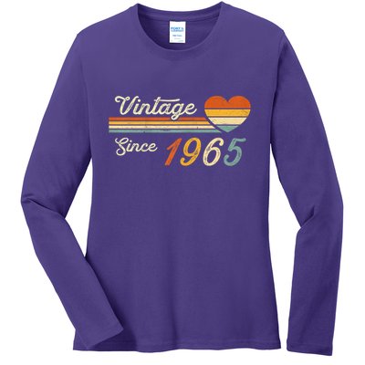 Vintage Born In 1965 Birthday Ladies Ladies Long Sleeve Shirt