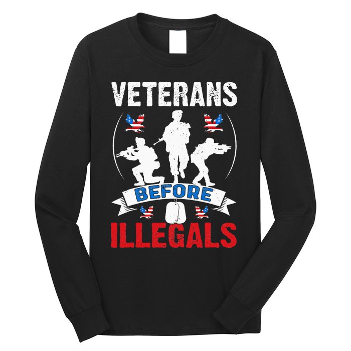 Veterans Before Illegal 4th Of July USA Soldier American Long Sleeve Shirt