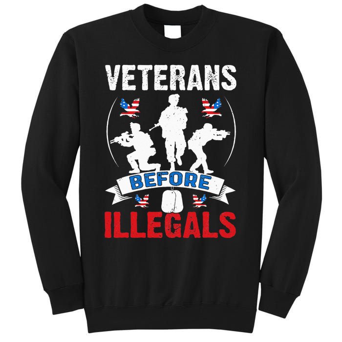 Veterans Before Illegal 4th Of July USA Soldier American Tall Sweatshirt