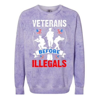 Veterans Before Illegal 4th Of July USA Soldier American Colorblast Crewneck Sweatshirt