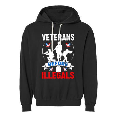 Veterans Before Illegal 4th Of July USA Soldier American Garment-Dyed Fleece Hoodie