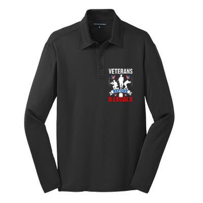 Veterans Before Illegal 4th Of July USA Soldier American Silk Touch Performance Long Sleeve Polo