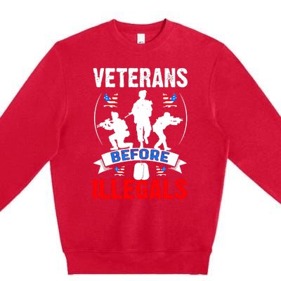 Veterans Before Illegal 4th Of July USA Soldier American Premium Crewneck Sweatshirt